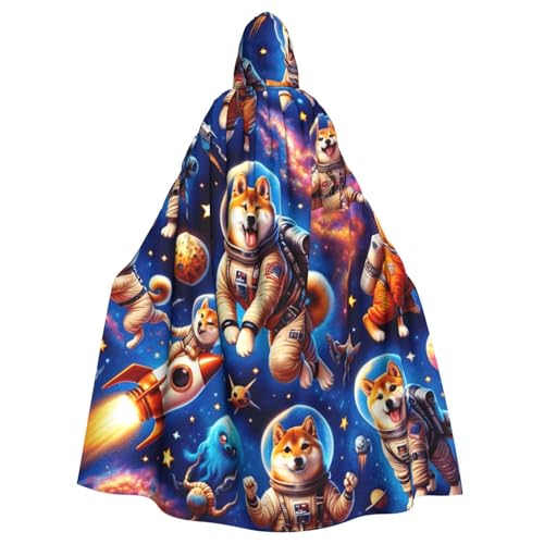 Space-Shiba-Adventure Hexen-Kapuzenumhang für Erwachsene, Halloween-Kostüm, Kapuzenumhang Space-Shiba-Adventure Hexen-Kapuzenumhang für Erwachsene, Halloween-Kostüm, Kapuzenumhang von Vortithora