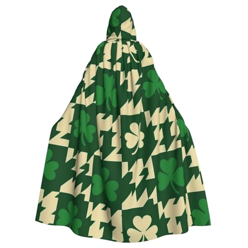 St. Patrick Clover Hahnentritt Hexe Kapuzenumhang für Erwachsene, Halloween-Kostüm, Kapuzenumhang St. Patrick Clover Hahnentritt Hexe Kapuzenumhang für Erwachsene, Halloween-Kostüm, Kapuzenumhang von Vortithora