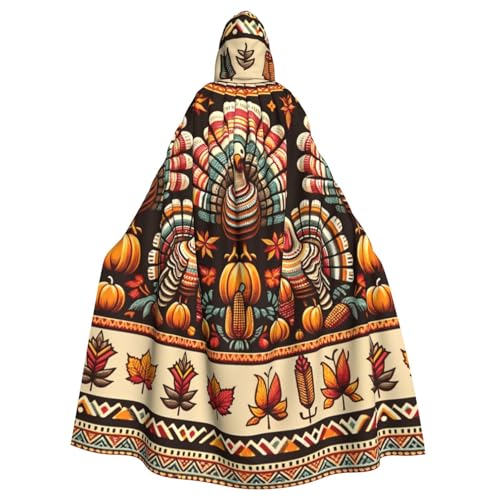 Thanksgiving-Türkei-Kürbis-Hexenumhang für Erwachsene, Halloween-Kostüm, Kapuzenumhang von Vortithora