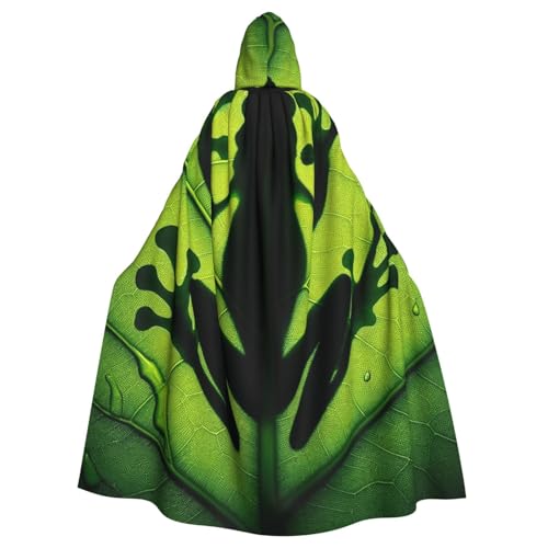 Tropical-Frog-On-Leaf Hexen-Kapuzenumhang für Erwachsene, Halloween-Kostüm, Kapuzenumhang Tropical-Frog-On-Leaf Hexen-Kapuzenumhang für Erwachsene, Halloween-Kostüm, Kapuzenumhang von Vortithora