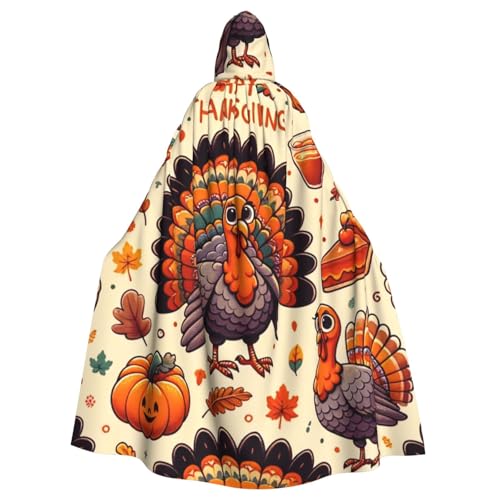 Türkei-Kürbis-Kuchen-Thanksgiving Hexen-Kapuzenumhang für Erwachsene, Halloween-Kostüm, Kapuzenumhang Türkei-Kürbis-Kuchen-Thanksgiving Hexen-Kapuzenumhang für Erwachsene, Halloween-Kostüm, Kapuzenumhang von Vortithora