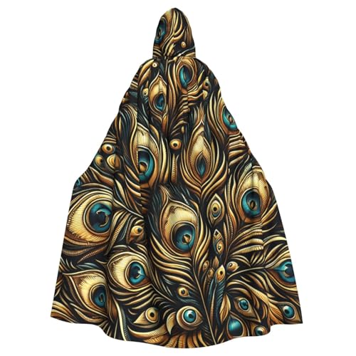 Verzierter Hexen-Kapuzenumhang mit Pfauenfedern, Halloween-Kostüm, Kapuzenumhang Verzierter Hexen-Kapuzenumhang mit Pfauenfedern, Halloween-Kostüm, Kapuzenumhang von Vortithora