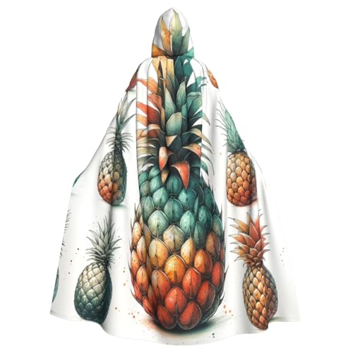 Wasserfarben-Ananas-Frucht-Hexen-Kapuzenumhang für Erwachsene, Halloween-Kostüm, Kapuzenumhang von Vortithora
