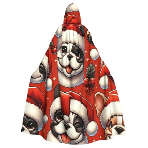 Weihnachtssanta-Bulldogge Hexen-Kapuzenumhang für Erwachsene, Halloween-Kostüm, Kapuzenumhang Weihnachtssanta-Bulldogge Hexen-Kapuzenumhang für Erwachsene, Halloween-Kostüm, Kapuzenumhang von Vortithora