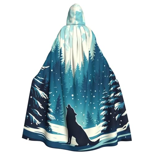 Wolf Howling-Forest Hexe Kapuzenumhang für Erwachsene, Halloween-Kostüm, Kapuzenumhang von Vortithora