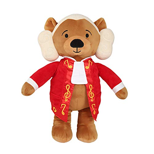 Wolfgang Amadeus Mozart Baby Musik Teddybär Plüschtier, 40 Min. Klassische Musik für Babys, 38 cm Großes Baby Kuscheltier mit Beruhigender Entspannungsmusik, Baby Geschenk Spielzeug Stofftier von Vosego