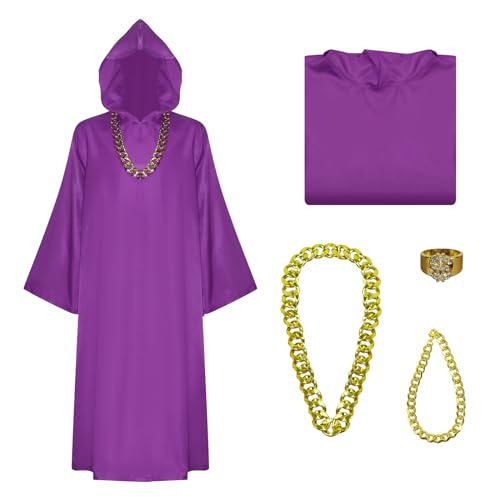 Herren Schattenzauberer-Kostüm, Geldband-Robe, Cosplay, Umhang mit Kettenring, Halloween-Gang-Outfit, Violett, Medium(Height:67-71in) Herren Schattenzauberer-Kostüm, Geldband-Robe, Cosplay, Umhang mit Kettenring, Halloween-Gang-Outfit, Violett, Medium(Height:67-71in) von Voslett