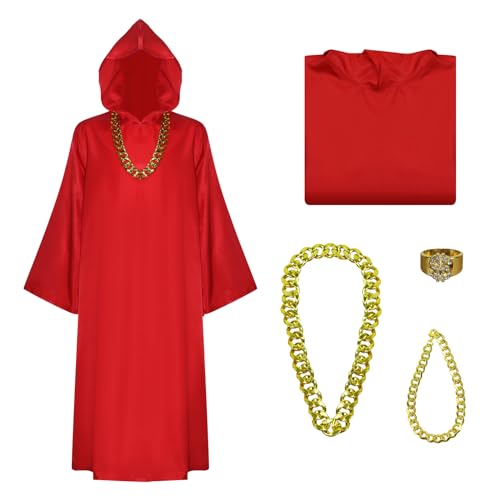Herren Schattenzauberer-Kostüm, Geldband-Robe, Cosplay, Umhang mit Kettenring, Halloween-Gang-Outfit, Rot/Ausflug, einfarbig (Getaway Solids), Small(Height:63-67in) Herren Schattenzauberer-Kostüm, Geldband-Robe, Cosplay, Umhang mit Kettenring, Halloween-Gang-Outfit, Rot/Ausflug, einfarbig (Getaway Solids), Small(Height:63-67in) von Voslett