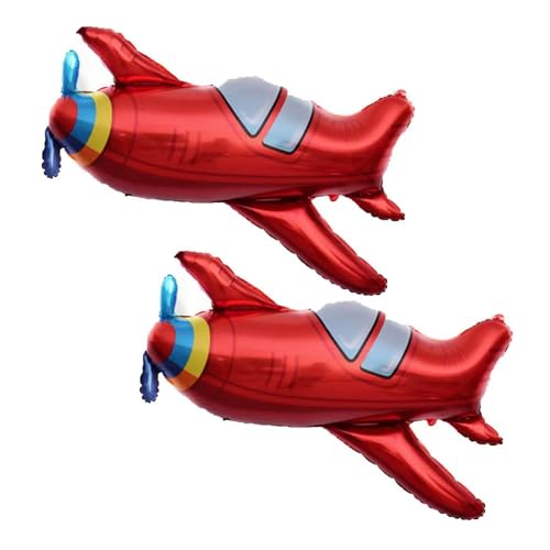 2 Stück Flugzeug Luftballon, Retro-Flugzeuge Aufblasbar Helium Ballons, Cartoon Deko Geburtstag Luftballons, Flugzeug Folienballon, Kindergeburtstag Luftballon für Junge Geburtstagsdeko von Votvlog