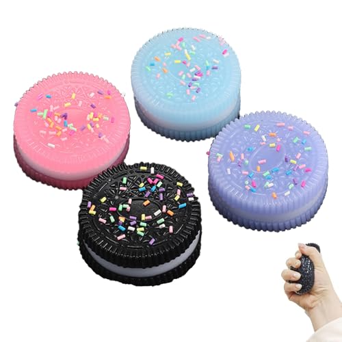 4 Stück Taba Squishy, Keks-Stressabbau-Spielzeug Fufu Squishy, Ultraweiches Keks Quetschendes Spielzeug, Dekompressions-Entlüftungsspielzeug, Fidgets Spielzeug für Kinder und Erwachsene (Buntes) von Votvlog