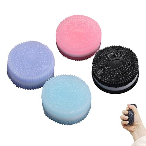4 Stück Taba Squishy, Keks-Stressabbau-Spielzeug Fufu Squishy, Ultraweiches Keks Quetschendes Spielzeug, Dekompressions-Entlüftungsspielzeug, Fidgets Spielzeug für Kinder und Erwachsene (Regulär) von Votvlog