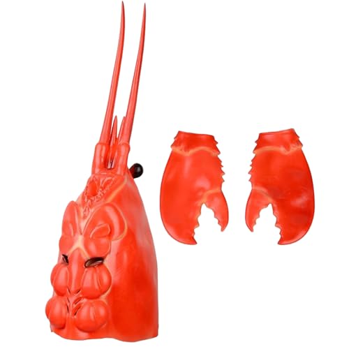 Voyiparty Hummermaske Krabbe Kralle Handschuh Zweihandwaffenkostüm Halloween Cosplay Requisite, Rot/Ausflug, einfarbig (Getaway Solids) von Voyiparty