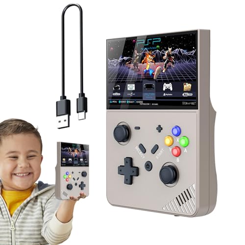 Handheld-Spielekonsole, tragbare Spielkonsole, 4,3-Zoll-Bildschirm, tragbare Videospiele für Kinder und Erwachsene, Retro-Spielekonsole mit integrierten Spielen, Geschenk für Enthusiasten von Vriusi