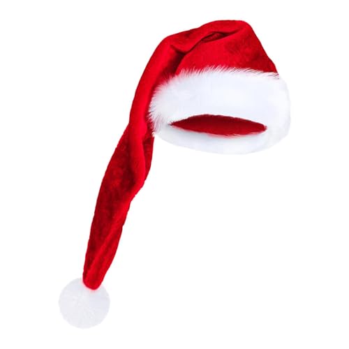 Lange Nikolausmütze aus weichem Samt, Unisex, Weihnachtselfen, Cosplay-Kostüm, Hut für Erwachsene, perfekt für Neujahrsfeiertage, Samt, lange Nikolausmütze, weich und gemütlich, unisex, für einen von Vriusi