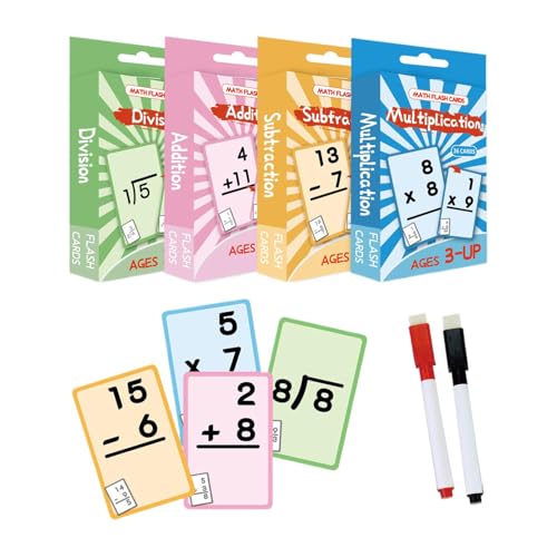 Math Learning Flash Cards, Kids Flash Cards for Addition and Subtraktion, Lernwerkzeug für Kinder 6 Jahren und über, Improves Math Skills, perfekt für Klassenzimmer oder Traveling Use von Vriusi