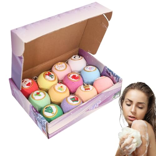 Vriusi Badekugeln für Weihnachten, 12 x kreative Duschkugeln, bunt, zum Thema Weihnachten, Schaumbad für , Mädchen und Erwachsene Vriusi Badekugeln für Weihnachten, 12 x kreative Duschkugeln, bunt, zum Thema Weihnachten, Schaumbad für , Mädchen und Erwachsene von Vriusi