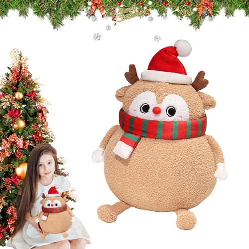 Vriusi Dekorative Feiertagskissen, Weihnachts-Plüsch- , Wurfkissen für Flur, Weihnachtsbettkissen, Weihnachts-Sofa-Dekoration, weihnachtliches Couchkissen, gefüllte Feiertagsdekorationen von Vriusi