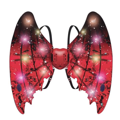 Vriusi Elektrische Schmetterlingsflügel, Fee Schmetterlingsflügel mit Lichtern und Musik, bewegliche Cosplay Dämonenflügel und glänzende Prinzessin Flügel, Kostümzubehör für Partys, und von Vriusi