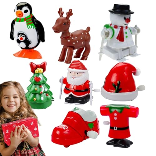 Vriusi Kleines Weihnachtsspielzeug, Aufziehspielzeug für 8 x tragbare Weihnachtsspielzeuge, kleines multifunktionales Weihnachtsspielzeug, Weihnachtsstrumpf, für Innen- und Außenbereich Vriusi Kleines Weihnachtsspielzeug, Aufziehspielzeug für 8 x tragbare Weihnachtsspielzeuge, kleines multifunktionales Weihnachtsspielzeug, Weihnachtsstrumpf, für Innen- und Außenbereich von Vriusi