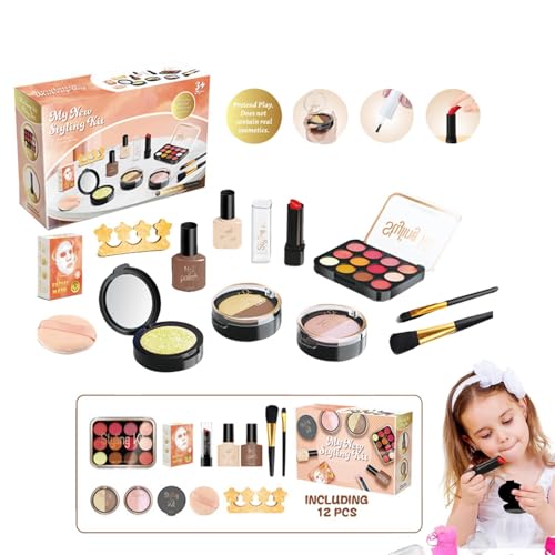 Vriusi Machen Sie so, als würden Sie Make-up-Kits spielen, falsches Make-up-Set für Kinder, Spielzeug-Make-up-Set, fantasievolles Kosmetik-Set für Kinder 3-5 Vriusi Machen Sie so, als würden Sie Make-up-Kits spielen, falsches Make-up-Set für Kinder, Spielzeug-Make-up-Set, fantasievolles Kosmetik-Set für Kinder 3-5 von Vriusi