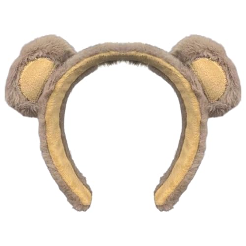 Vriusi Niedliches Plüsch-Bär-Ohren-Haarband, Gesichtswasch-Stirnband, flauschiges Make-up-Stirnband, super süße Cartoon-Gesichtswasch-Haarnadel, niedliche weiche Kopfbedeckung für Cosplay von Vriusi