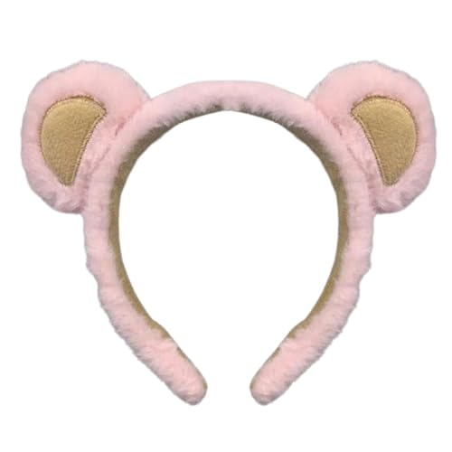 Vriusi Niedliches Plüsch-Bär-Ohren-Haarband, Gesichtswasch-Stirnband, flauschiges Make-up-Stirnband, super süße Cartoon-Gesichtswasch-Haarnadel, niedliche weiche Kopfbedeckung für Cosplay von Vriusi