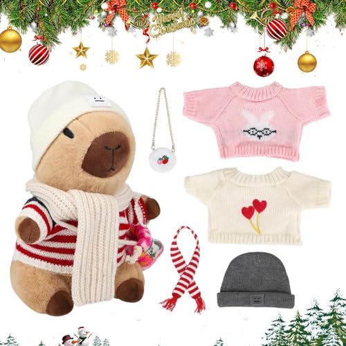Vriusi Plush Capybara, Cartoon, Interactive Plush Toy, Dress Up, Plush Capybara with Outfits, Cute Plush Toy, Capybara Plushie for Christmas, Plush Capybara for Parties Vriusi Plush Capybara, Cartoon, Interactive Plush Toy, Dress Up, Plush Capybara with Outfits, Cute Plush Toy, Capybara Plushie for Christmas, Plush Capybara for Parties von Vriusi