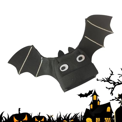 Vriusi Schwarzer -Hut für Halloween, Filz, Fledermausflügel, Filz, -Hut, Kostümzubehör, Teufelskopfschmuck, 35 x 15 x 2 cm, für Festivals, Halloween-Partys und von Vriusi