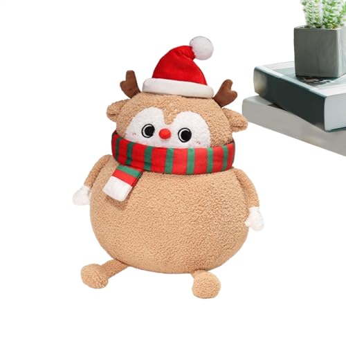 Vriusi Weihnachts-Plüschkissen | Winter-Weihnachtskissen | 39 cm Weihnachtsbaum, Rentier-Weihnachtskissen für Bett, Couch, Urlaubsdekoration, gemütliches Plüschkissen von Vriusi