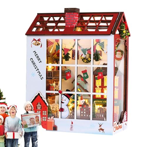 Weihnachtsbuch-Ecke aus, Miniatur- -Dekoration, Regaleinsatz aus, Buchstützen für Haus mit, Miniatur-Dekoration, für Feiertagsdekorationen (1 Stück) von Vriusi