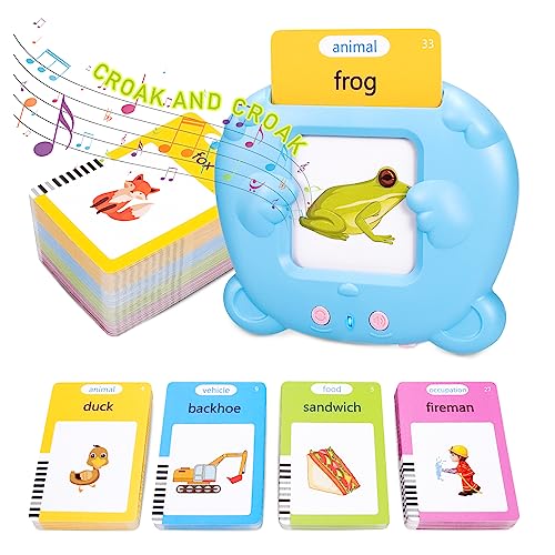Sprechende Flash-Karten Lernspielzeug für Kleinkinder, Elektronisches Lernkarteikarten, 224 Wörter visuelles Sprachtherapie-Spielzeug Vorschul-Lernmaschine Geschenk für 1-6 Jahre alte, Bär, Englische von Vspek
