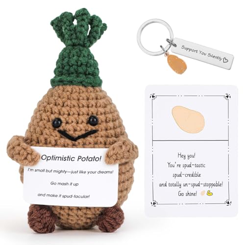 Vspek Pocket Hug Positive Strickwolle Kartoffel, Kreative Emotionalen Unterstützung Puppe mit Karte und Schlüsselanhänger, Feiertage Mutmacher Geschenk, Glücksbringer für prüfung, Lustige Dekoration Vspek Pocket Hug Positive Strickwolle Kartoffel, Kreative Emotionalen Unterstützung Puppe mit Karte und Schlüsselanhänger, Feiertage Mutmacher Geschenk, Glücksbringer für prüfung, Lustige Dekoration von Vspek