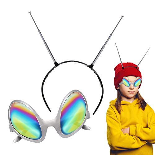 Vspek Silber Außerirdisches Stirnband Und Gläser Alien set, Gläser Martianstirnband Set Alien Head Boppers Alien Gläses Marsmartianer Vspek Silber Außerirdisches Stirnband Und Gläser Alien set, Gläser Martianstirnband Set Alien Head Boppers Alien Gläses Marsmartianer von Vspek