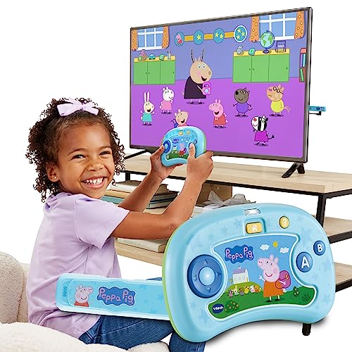 Vtech ABC Smile TV - Peppa Pig Lernkonsole – Kabellose Spielkonsole mit HDMI-Stick für den Fernseher – Mit 8 Spielen für stundenlangen Lernspaß – Für Kinder von 3-7 Jahren Vtech ABC Smile TV - Peppa Pig Lernkonsole – Kabellose Spielkonsole mit HDMI-Stick für den Fernseher – Mit 8 Spielen für stundenlangen Lernspaß – Für Kinder von 3-7 Jahren von Vtech