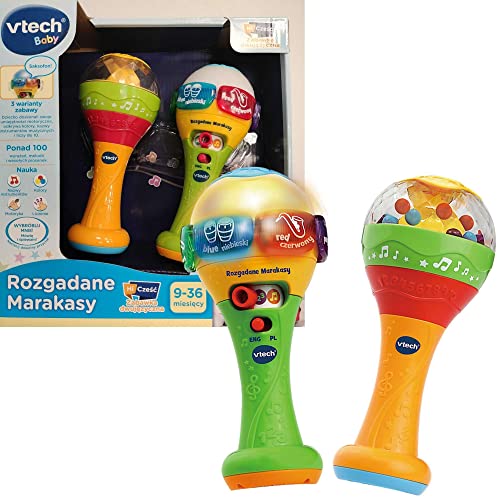 Trefl, VTech - Gesprächtiges Maracas - Musikalisches Lernspielzeug, Zweisprachig: Polnisch, Englisch, 3 Spielmodi, Farben Lernen, Zahlen, Instrumente, Interaktives Spielzeug für Kinder ab 9 Monaten Trefl, VTech - Gesprächtiges Maracas - Musikalisches Lernspielzeug, Zweisprachig: Polnisch, Englisch, 3 Spielmodi, Farben Lernen, Zahlen, Instrumente, Interaktives Spielzeug für Kinder ab 9 Monaten von Vtech