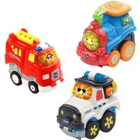 Tut Tut Baby Flitzer - 3er Set Press & Go (Press & Go Feuerwehr, Press & Go Lokomotive, Press & Go Polizei) von Vtech Electronics