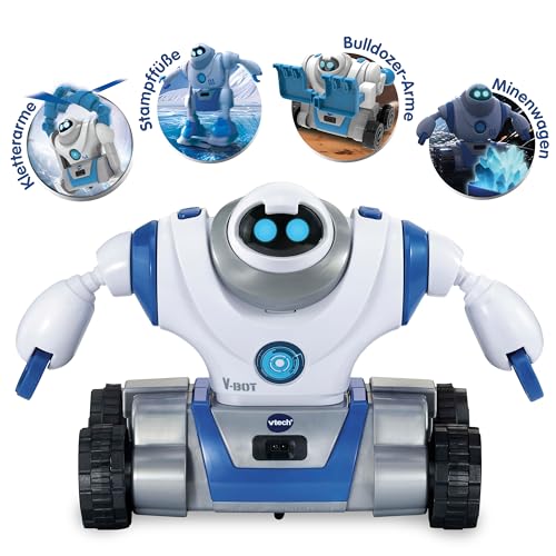 VTech V-Bot – 5-in-1 Roboter mit motorisierten Funktionen und spannenden Missionen – Für Kinder von 5-12 Jahren VTech V-Bot – 5-in-1 Roboter mit motorisierten Funktionen und spannenden Missionen – Für Kinder von 5-12 Jahren von Vtech