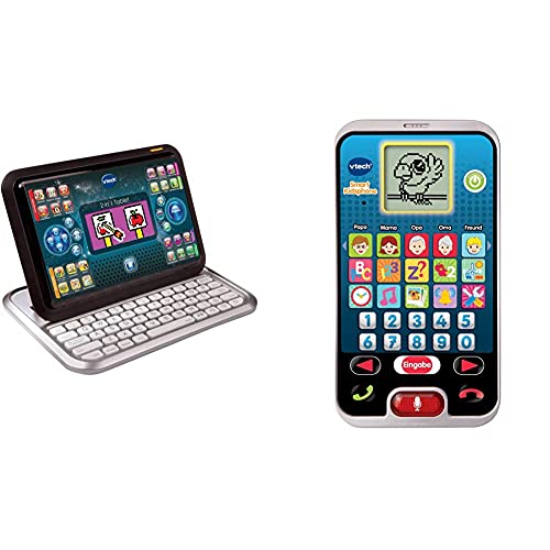 Vtech 80-155504 Tablet 2-in-1, White/Black & 80-139304 - Smart Kid's Phone von Vtech
