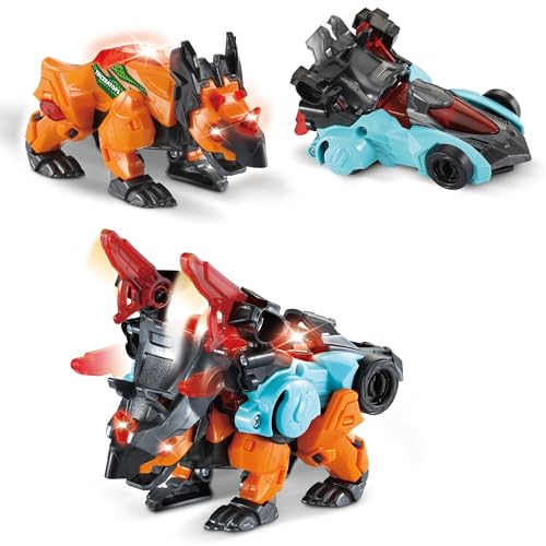 Vtech Switch & Go Dinos - Combo Triceratops – 2in1 Dino-Auto-Spielfigur mit Simm-, Geräusch- und Lichteffekten – Inklusive Triceratops-Faktenkarte – Für Kinder von 3-8 Jahren Vtech Switch & Go Dinos - Combo Triceratops – 2in1 Dino-Auto-Spielfigur mit Simm-, Geräusch- und Lichteffekten – Inklusive Triceratops-Faktenkarte – Für Kinder von 3-8 Jahren von Vtech
