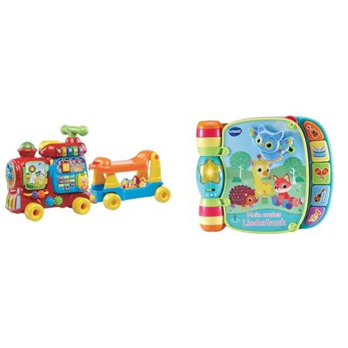 VTech ABC-Eisenbahnspielzeug, bunt, deutsch & Baby Mein erstes Liederbuch – Kunterbuntes Buch mit 6 Seiten und beweglichen Elementen zum Spielen, Zuhören und Mitsingen – Für Kinder von 6-36 Monaten VTech ABC-Eisenbahnspielzeug, bunt, deutsch & Baby Mein erstes Liederbuch – Kunterbuntes Buch mit 6 Seiten und beweglichen Elementen zum Spielen, Zuhören und Mitsingen – Für Kinder von 6-36 Monaten von Vtech