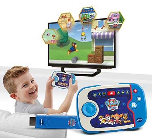 VTech ABC Smile TV - PAW Patrol Lernkonsole – Kabellose Spielkonsole mit HDMI-Stick für den Fernseher – Mit 12 Missionen für stundenlangen Lernspaß – Für Kinder von 3-7 Jahren von Vtech