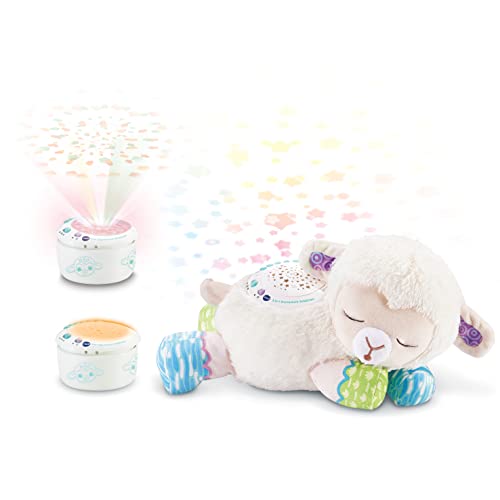 VTech Baby 3-in-1 Sternenlicht-Schäfchen – Kuschelige Spieluhr-Einschlafhilfe mit Licht-Projektor, Musik und Geräuschen – Für Kinder ab der Geburt von Vtech