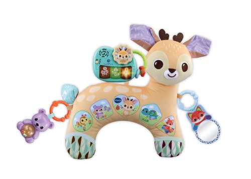 VTech Baby 4-in-1 Bauchzeit Rehkitz, sensorisches Tier-Babykissen mit Lichtern, Geräuschen & Musik, interaktives Geschenk für Säuglinge 3, 6, 9, 12 Monate +, englische Version von Vtech