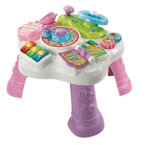 VTech Baby Abenteuer Spieltisch pink – Bunter Babyspieltisch mit 6 Spielfeldern und interaktiven Elementen – Farben, Zahlen, Tiere, Musik und Formen spielerisch lernen – Für Kinder von 12-36 Monaten von Vtech