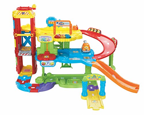 VTech Baby Flitzer - Parkgarage – Interaktives Spielzeug mit Abschleppwagen, Aufzug, Rutsche, Tankstelle u. v. m. – Für Kinder von 1-5 Jahren von Vtech