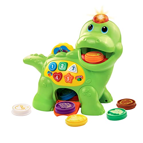 VTech Baby Fütter mich Dino – Sprechender Dinosaurier zum Füttern und Lernen, mit Liedern, Tasten und Quiz-Spiel – Für Kinder von 12-36 Monaten, Mehrfarbig von Vtech