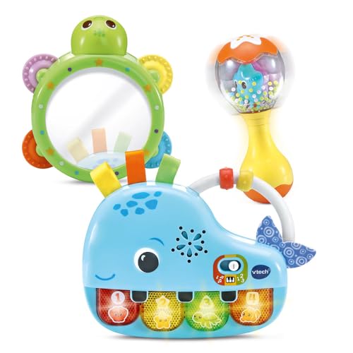VTech P'tit Musicien Meine ersten Instrumente, erstes Babyspielzeug, beleuchtetes und interaktives Klavier, Spiegeltrommel und Rassel Maracas, Geschenk zur Geburt – Inhalt in französischer Sprache VTech P'tit Musicien Meine ersten Instrumente, erstes Babyspielzeug, beleuchtetes und interaktives Klavier, Spiegeltrommel und Rassel Maracas, Geschenk zur Geburt – Inhalt in französischer Sprache von Vtech