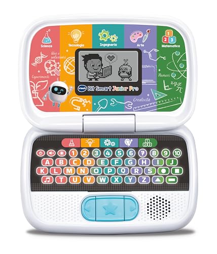 VTech Bit Smart Junior Pro, Lerncomputer S.T.E.A.M., Kindercomputer mit vielen integrierten Aktivitäten, animierter LCD-Bildschirm, einstellbare Lautstärke, automatische Abschaltung, Batterien im von Vtech