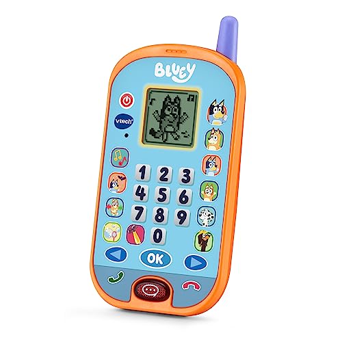 VTech - Bluey Aktivität Telefon, pädagogisches Smartphone, Zahlen Lernen, Berechnung, Logik und Auswendiglernen, Spielzeug für Kinder +3 Jahre, ESP-Version (80-554622) von Vtech