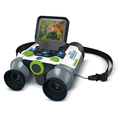 VTech Genius XL Interaktives Video-Fernglas für Kinder, 10 x 21 cm, mit Farbdisplay, Fotos und Videos der BBC, wissenschaftliches Lernspielzeug, Geschenk für Kinder ab 5 Jahren – Inhalt auf von Vtech